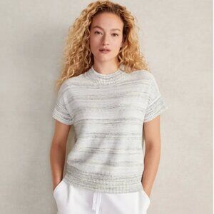 Haven Well Within SweaterLarge Organic Cotton Short Sleeve Knit Striped